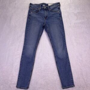 Rag & Bone Jeans Womens 26 Cate Mid-Rise Ankle Skinny Blue Stretch Denim (26x27)